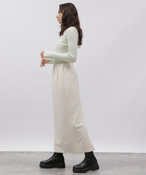 LAKOLE（ラコレ）の「起毛ジョーゼットナロースカート / 988121（スカート・レディース・アイボリー/ブラック/ブラウン・MEDIUM/SMALL）」の21枚目の写真