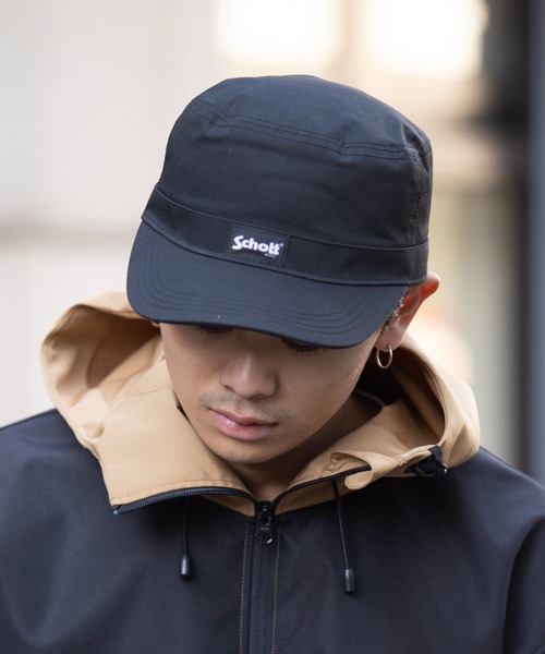schott(ショット)の「【SCHOTT】ワンポイントロゴベーシックワークキャップ SC039(キャップ・メンズ・ベージュ/ブラック/カーキ/ネイビー・FREE)」の6枚目の写真