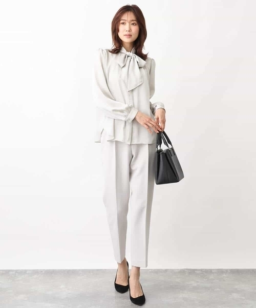 MK MICHEL KLEIN(エムケーミッシェルクラン)の「ベーシックテーパードパンツ/制菌加工/洗える(スラックス・レディース・ネイビー/グレイッシュベージュ・40/38/36)」の19枚目の写真