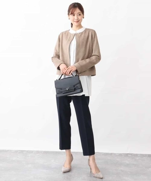 MK MICHEL KLEIN(エムケーミッシェルクラン)の「ベーシックテーパードパンツ/制菌加工/洗える(スラックス・レディース・ネイビー/グレイッシュベージュ・40/38/36)」の22枚目の写真