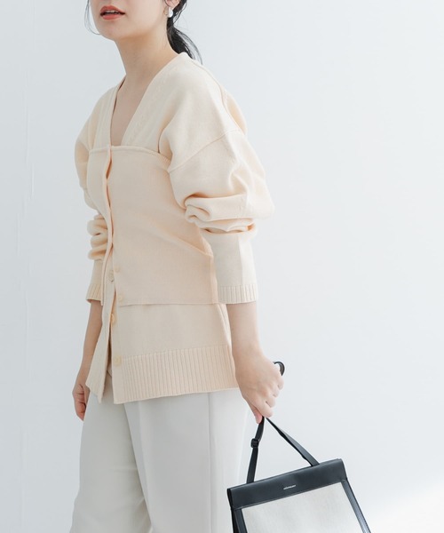 URBAN RESEARCH ROSSO WOMEN(アーバンリサーチ ロッソ)の「ボタンデザインベアトップ(ニット/セーター・レディース・イエロー/アイボリー・FREE)」の4枚目の写真