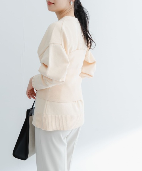 URBAN RESEARCH ROSSO WOMEN(アーバンリサーチ ロッソ)の「ボタンデザインベアトップ(ニット/セーター・レディース・イエロー/アイボリー・FREE)」の5枚目の写真