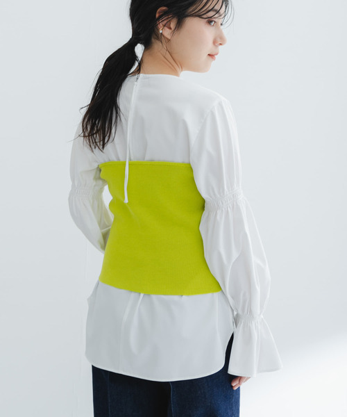 URBAN RESEARCH ROSSO WOMEN(アーバンリサーチ ロッソ)の「ボタンデザインベアトップ(ニット/セーター・レディース・イエロー/アイボリー・FREE)」の9枚目の写真