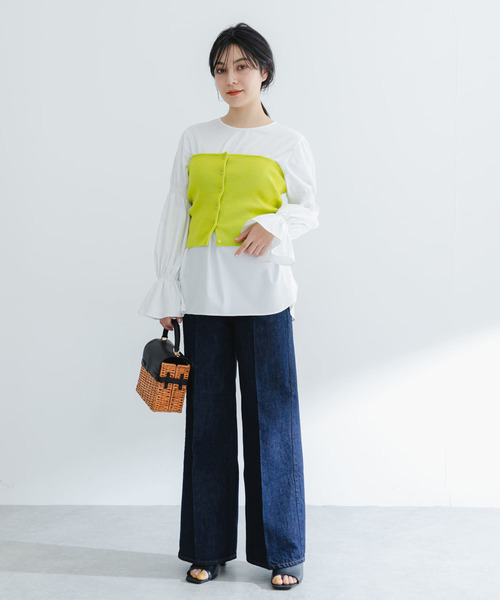 URBAN RESEARCH ROSSO WOMEN(アーバンリサーチ ロッソ)の「ボタンデザインベアトップ(ニット/セーター・レディース・イエロー/アイボリー・FREE)」の10枚目の写真