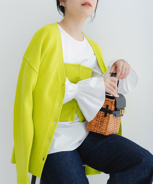 URBAN RESEARCH ROSSO WOMEN(アーバンリサーチ ロッソ)の「ボタンデザインベアトップ(ニット/セーター・レディース・イエロー/アイボリー・FREE)」の12枚目の写真