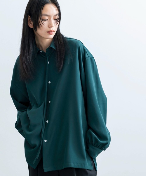 JUNRED（ジュンレッド）の「ループタイロングスリーブシャツ（シャツ/ブラウス・メンズ・チャコールグレー/ホワイト/グリーン・L/M/S）」の3枚目の写真