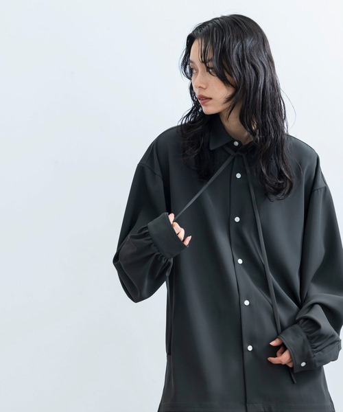 JUNRED（ジュンレッド）の「ループタイロングスリーブシャツ（シャツ/ブラウス・メンズ・チャコールグレー/ホワイト/グリーン・L/M/S）」の5枚目の写真