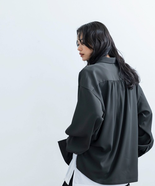 JUNRED（ジュンレッド）の「ループタイロングスリーブシャツ（シャツ/ブラウス・メンズ・チャコールグレー/ホワイト/グリーン・L/M/S）」の7枚目の写真