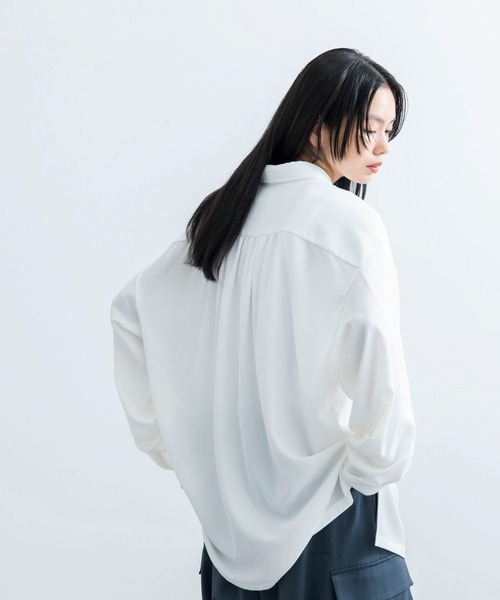 JUNRED（ジュンレッド）の「ループタイロングスリーブシャツ（シャツ/ブラウス・メンズ・チャコールグレー/ホワイト/グリーン・L/M/S）」の9枚目の写真