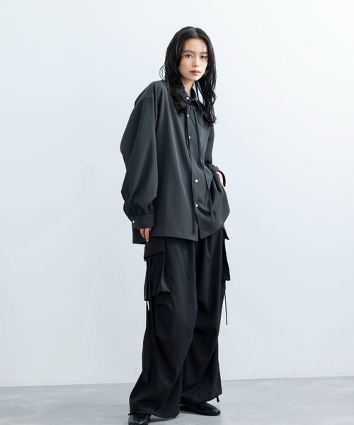 JUNRED（ジュンレッド）の「ループタイロングスリーブシャツ（シャツ/ブラウス・メンズ・チャコールグレー/ホワイト/グリーン・L/M/S）」の10枚目の写真