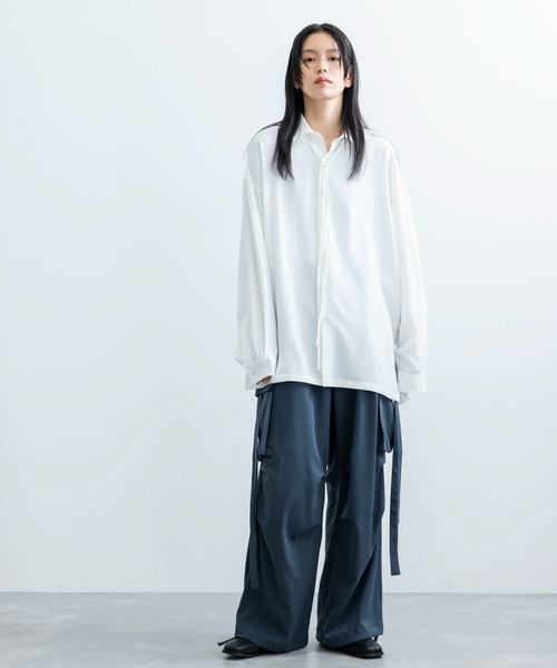 JUNRED（ジュンレッド）の「ループタイロングスリーブシャツ（シャツ/ブラウス・メンズ・チャコールグレー/ホワイト/グリーン・L/M/S）」の12枚目の写真