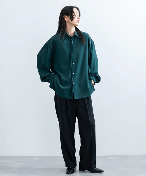 JUNRED（ジュンレッド）の「ループタイロングスリーブシャツ（シャツ/ブラウス・メンズ・チャコールグレー/ホワイト/グリーン・L/M/S）」の15枚目の写真