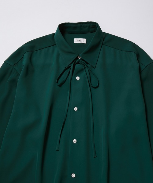 JUNRED（ジュンレッド）の「ループタイロングスリーブシャツ（シャツ/ブラウス・メンズ・チャコールグレー/ホワイト/グリーン・L/M/S）」の18枚目の写真