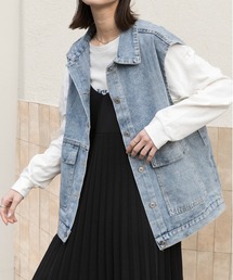 ビックシルエットポケットデニムベスト