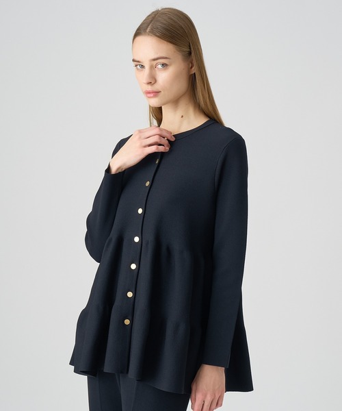 ANAYI（アナイ）の「ボリュームミディアムニット　カーディガン（カーディガン/ボレロ・レディース・ネイビー/ブラック・38/36）」の2枚目の写真