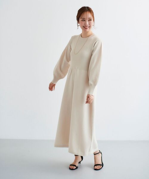 le.coeur blanc(ルクールブラン)の「フレアニットワンピース(ワンピース・レディース・アイボリー/ブラック・38)」の17枚目の写真