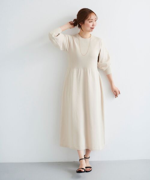 le.coeur blanc(ルクールブラン)の「フレアニットワンピース(ワンピース・レディース・アイボリー/ブラック・38)」の21枚目の写真