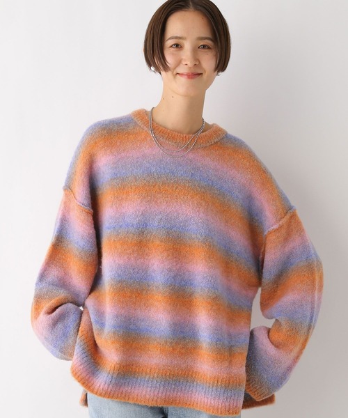 LEPSIM（レプシィム）の「7ゲージMIXカラープルオーバー　990915（ニット/セーター・レディース・ライトグリーン/オレンジ・FREE）」の6枚目の写真