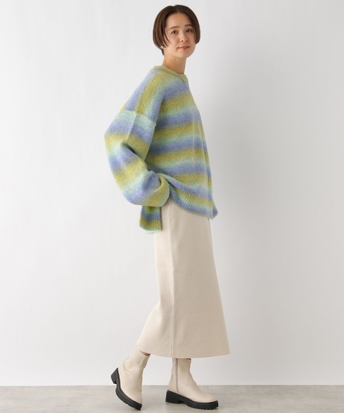 LEPSIM（レプシィム）の「7ゲージMIXカラープルオーバー　990915（ニット/セーター・レディース・ライトグリーン/オレンジ・FREE）」の8枚目の写真