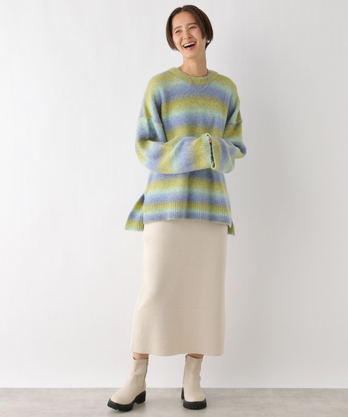 LEPSIM（レプシィム）の「7ゲージMIXカラープルオーバー　990915（ニット/セーター・レディース・ライトグリーン/オレンジ・FREE）」の12枚目の写真