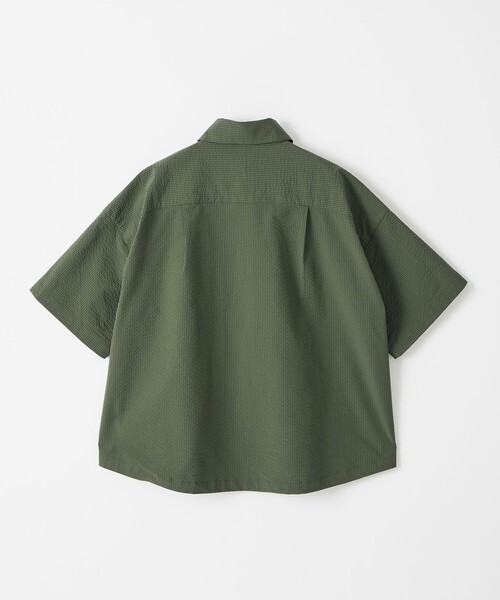 WILD THINGS（ワイルドシングス）の「【別注】＜WILD THINGS＞ショートスリーブ シャツ 140-160cm（シャツ/ブラウス・キッズ・ダークグリーン/ネイビー・L(160cm)/M(140-150cm)）」の5枚目の写真