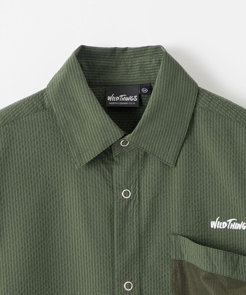 WILD THINGS（ワイルドシングス）の「【別注】＜WILD THINGS＞ショートスリーブ シャツ 140-160cm（シャツ/ブラウス・キッズ・ダークグリーン/ネイビー・L(160cm)/M(140-150cm)）」の6枚目の写真