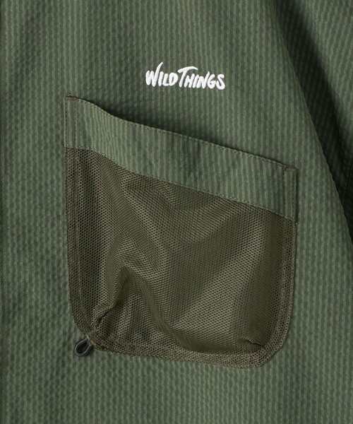 WILD THINGS（ワイルドシングス）の「【別注】＜WILD THINGS＞ショートスリーブ シャツ 140-160cm（シャツ/ブラウス・キッズ・ダークグリーン/ネイビー・L(160cm)/M(140-150cm)）」の9枚目の写真