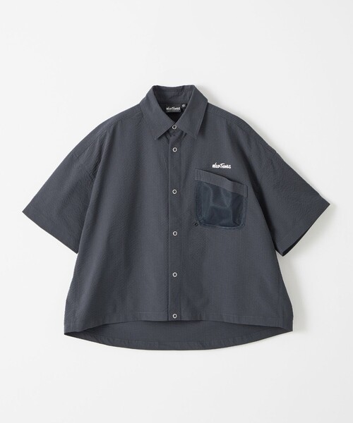 WILD THINGS（ワイルドシングス）の「【別注】＜WILD THINGS＞ショートスリーブ シャツ 140-160cm（シャツ/ブラウス・キッズ・ダークグリーン/ネイビー・L(160cm)/M(140-150cm)）」の14枚目の写真