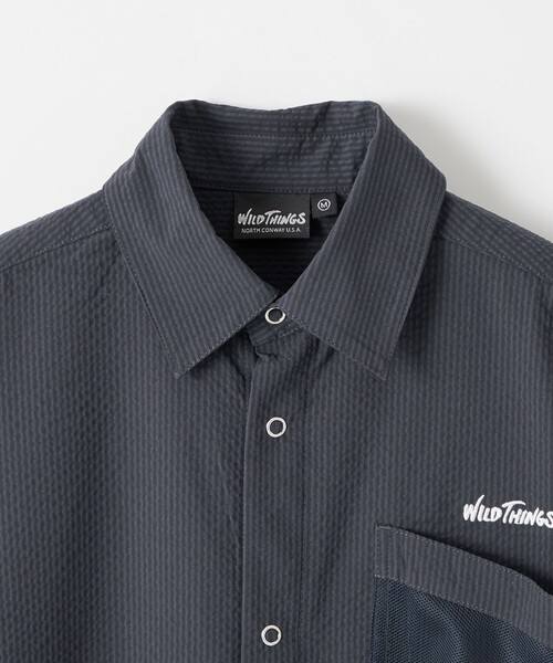 WILD THINGS（ワイルドシングス）の「【別注】＜WILD THINGS＞ショートスリーブ シャツ 140-160cm（シャツ/ブラウス・キッズ・ダークグリーン/ネイビー・L(160cm)/M(140-150cm)）」の16枚目の写真