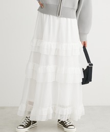 ELENCARE DUE | ・ELENCARE DUE シアーフリルティアードスカート(スカート)