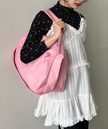 シンセティックレザー2wayボリュームショルダーバッグ