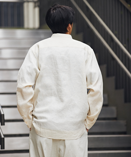 未使用★L'ESSAGE｜定価1,9万 コンチネンタルリネンバンドカラーシャツ journal standard L'essage（ジャーナルスタンダードレサージュ