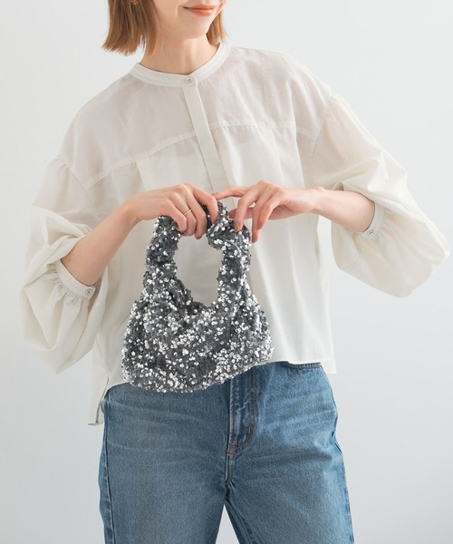 URBAN RESEARCH ROSSO WOMEN（アーバンリサーチ　ロッソ）の「2WAYグリッターバッグ（ハンドバッグ・レディース・シルバー/ブラック・-）」の12枚目の写真