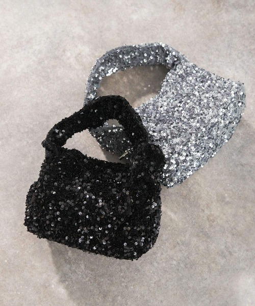 URBAN RESEARCH ROSSO WOMEN（アーバンリサーチ　ロッソ）の「2WAYグリッターバッグ（ハンドバッグ・レディース・シルバー/ブラック・-）」の10枚目の写真
