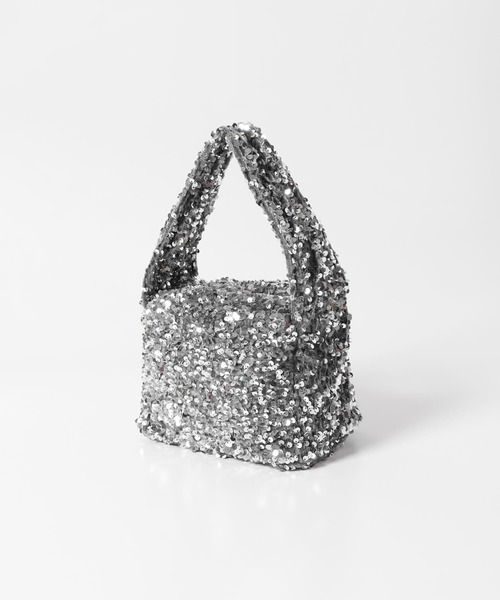 URBAN RESEARCH ROSSO WOMEN（アーバンリサーチ　ロッソ）の「2WAYグリッターバッグ（ハンドバッグ・レディース・シルバー/ブラック・-）」の7枚目の写真