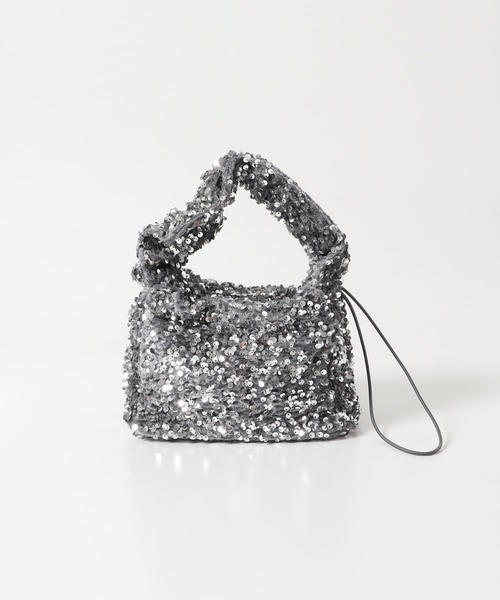 URBAN RESEARCH ROSSO WOMEN（アーバンリサーチ　ロッソ）の「2WAYグリッターバッグ（ハンドバッグ・レディース・シルバー/ブラック・-）」の6枚目の写真