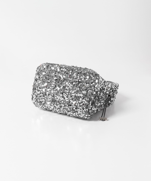 URBAN RESEARCH ROSSO WOMEN（アーバンリサーチ　ロッソ）の「2WAYグリッターバッグ（ハンドバッグ・レディース・シルバー/ブラック・-）」の5枚目の写真