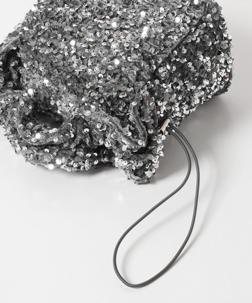 URBAN RESEARCH ROSSO WOMEN（アーバンリサーチ　ロッソ）の「2WAYグリッターバッグ（ハンドバッグ・レディース・シルバー/ブラック・-）」の4枚目の写真