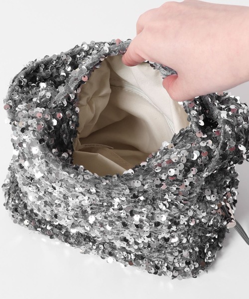 URBAN RESEARCH ROSSO WOMEN（アーバンリサーチ　ロッソ）の「2WAYグリッターバッグ（ハンドバッグ・レディース・シルバー/ブラック・-）」の3枚目の写真