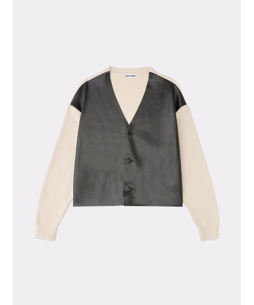 SOFTHYPHEN（ソフトハイフン）の「FAUX LEATHER FRONT KNIT