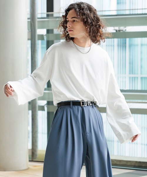 HARE（ハレ）の「DABOルーズスムースカット(HARE)（Tシャツ/カットソー・メンズ・ホワイト/ブルー/ブラック・SMALL/MEDIUM）」の10枚目の写真