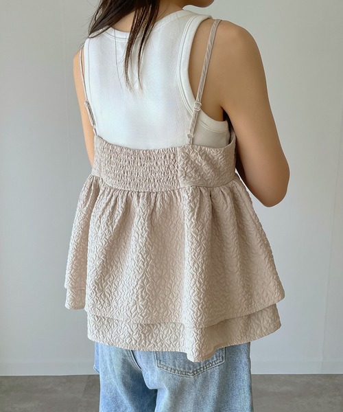セール】ふくれジャガードフリルキャミビスチェ（キャミソール