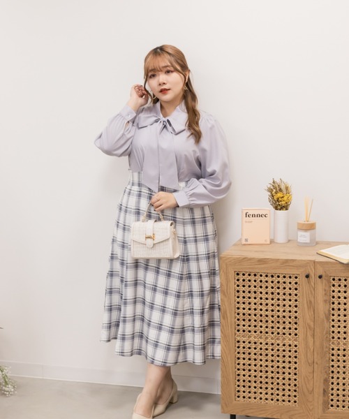 フレッドペリー　膝丈ドッキングシャツワンピース　タータンチェック　定価2.5万M 未使用級✨フレッドペリー膝丈ドッキングワンピースMタータン