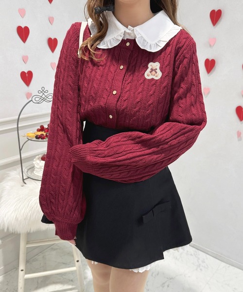 セール】くまワッペンケーブルニットカーディガン【ZOZOTOWN限定 セール】くまワッペンケーブルニットカーディガン【ZOZOTOWN限定