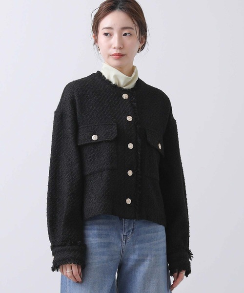 グレディブリリアン　モヘアシャギーショートコート　白 FRAY I.D - 美品 23AW FRAY I.D フレイアイディー ショール