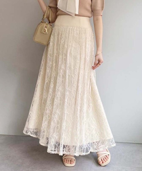 one after another NICE CLAUP（ワンアフターアナザーナイスクラップ）の「バックレースアップアソートスカート（スカート・レディース・アイボリー/グレー/ブラック/ベージュ・MEDIUM/SMALL）」の2枚目の写真