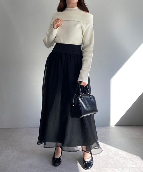 one after another NICE CLAUP（ワンアフターアナザーナイスクラップ）の「バックレースアップアソートスカート（スカート・レディース・アイボリー/グレー/ブラック/ベージュ・MEDIUM/SMALL）」の10枚目の写真