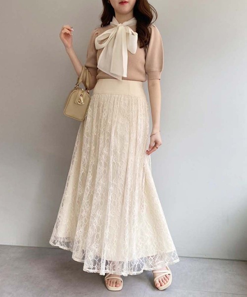 one after another NICE CLAUP（ワンアフターアナザーナイスクラップ）の「バックレースアップアソートスカート（スカート・レディース・アイボリー/グレー/ブラック/ベージュ・MEDIUM/SMALL）」の18枚目の写真