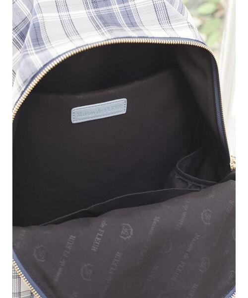 Maison de FLEUR(メゾンドフルール)の「チェックリボンラウンドリュック(バックパック/リュック・レディース・グレー/ピンク・FREE)」の9枚目の写真