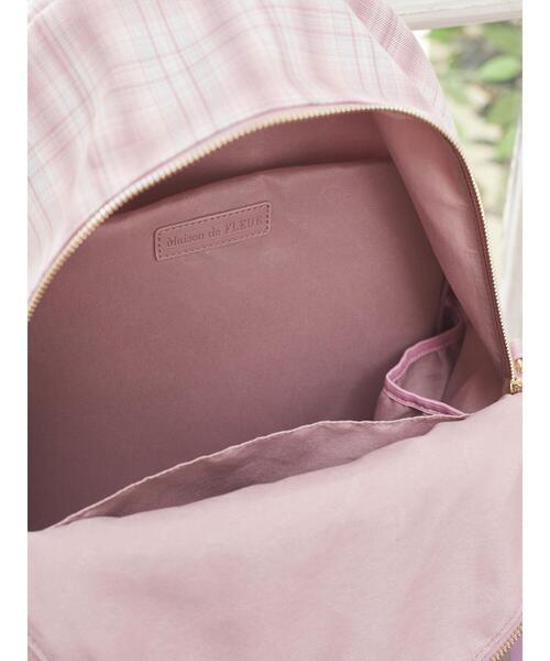 Maison de FLEUR(メゾンドフルール)の「チェックリボンラウンドリュック(バックパック/リュック・レディース・グレー/ピンク・FREE)」の10枚目の写真